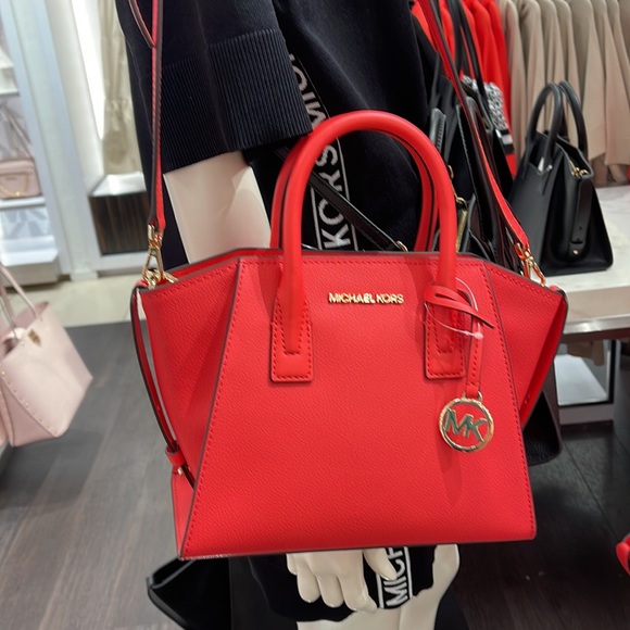 Michael Kors Avril Small Signature PVC Top Zip Satchel Crossbody Bag - Picture 11 of 16